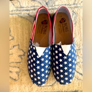 BOBs by Sketchers Patriotic Flats | Size 11 | Red White & Blue Stars | NWOT